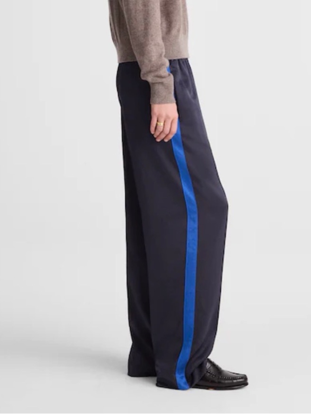 Madewell Black Joggers with Blue Side Panels